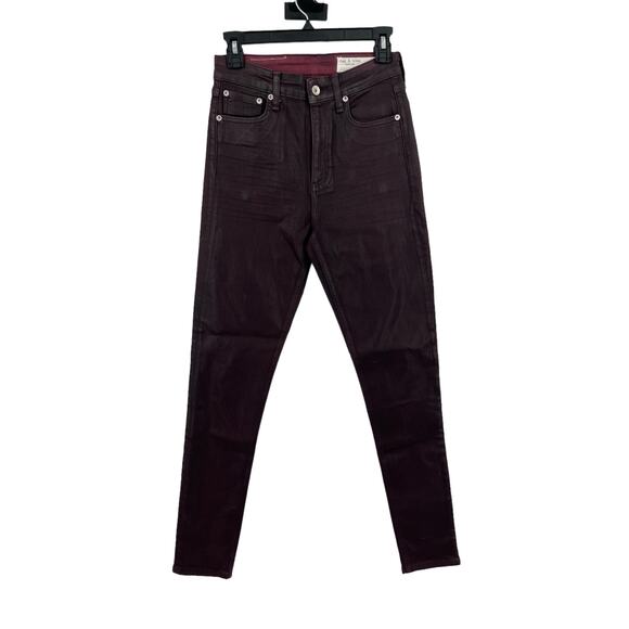 Rag & Bone jeans Nina High rise skinny coated plum size 26 - Picture 1 of 7